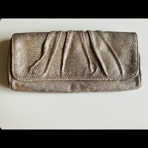 Lauren Merkin Gold Snake Skin Clutch